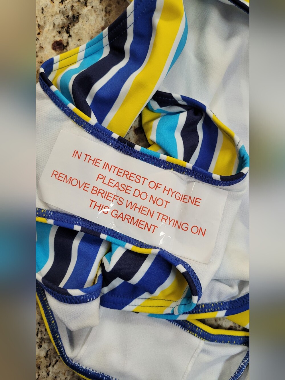 NWT | Tu by Sainsbury's Blue Yellow & White Striped Tankini Set - Picture 10 of 16